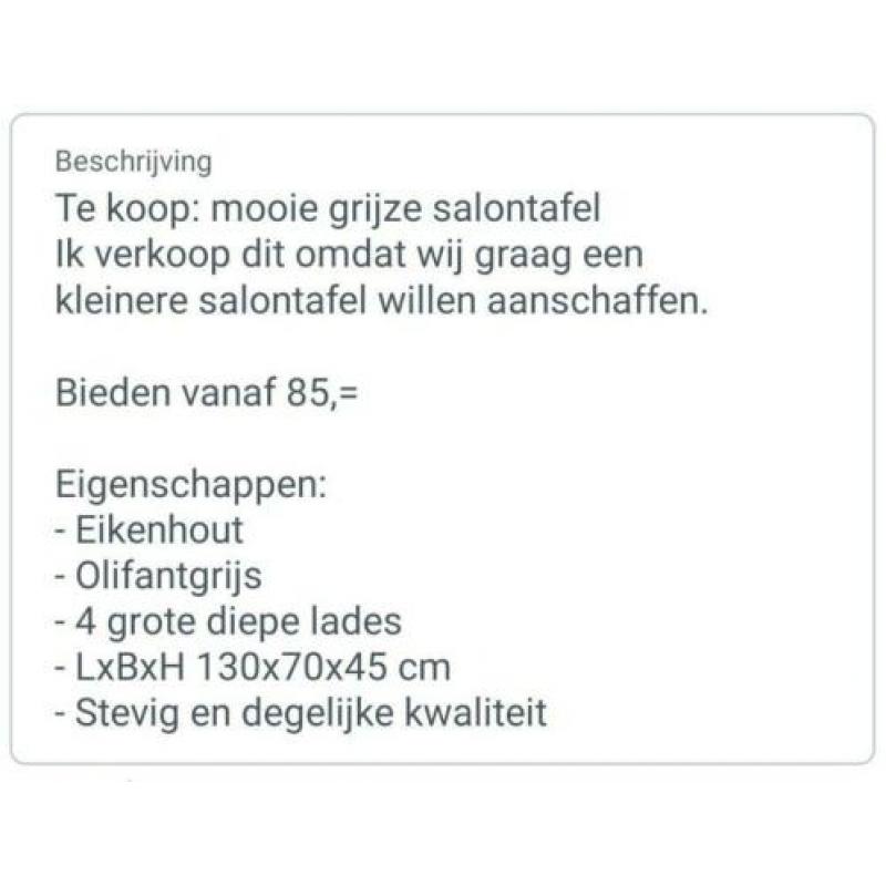 Eikenhouten salontafel
