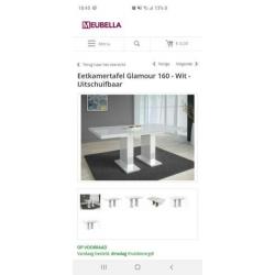 hoogglans witte eettafel