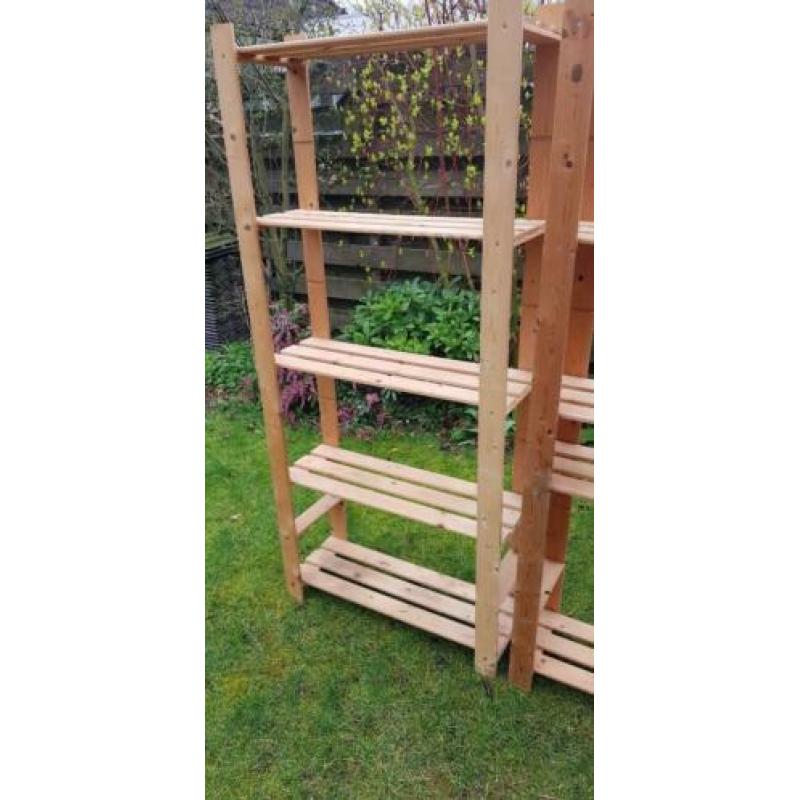 Houten opbergrekken