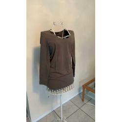 Mooi bruin taupe Cane & Cane t-shirts maat XL