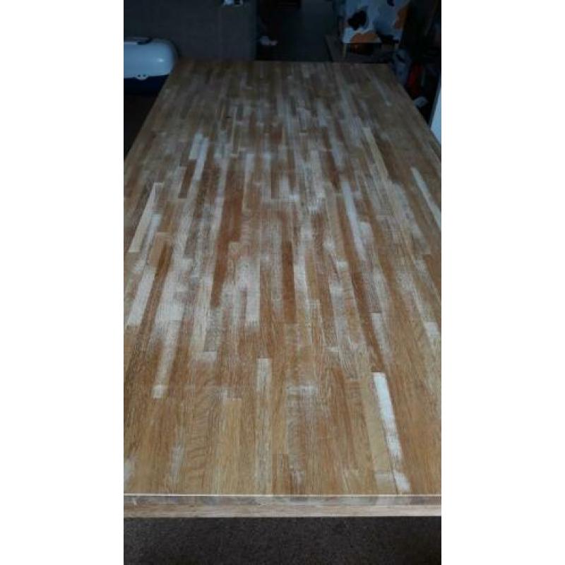 Massief eiken eettafel 184 bij 89 cm