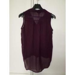 Paarse top Amisu maat S (valt als 38)