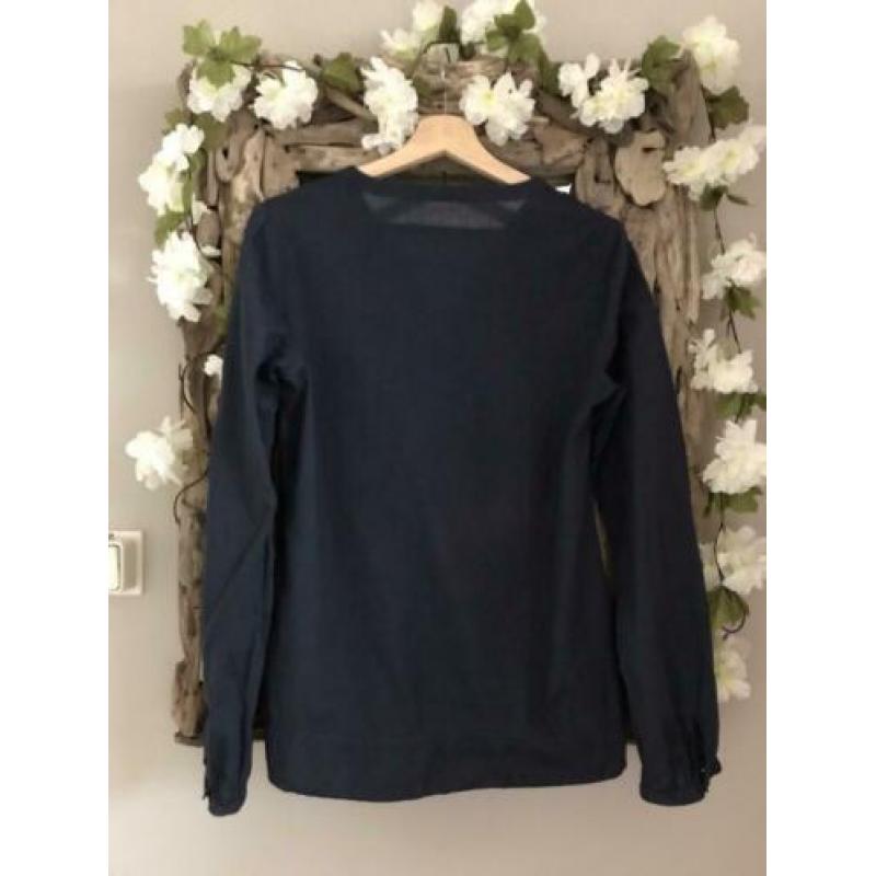 ?? embroidered blouse M blauw borduursel Ibiza bloemen H&M
