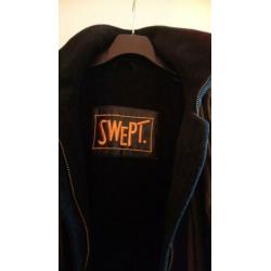 Swept, prachtige jas in nieuw staat maat L, lang model zwart