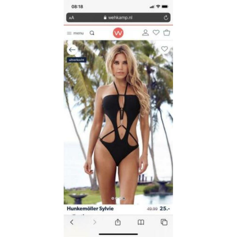 Monokini zwart maat 38