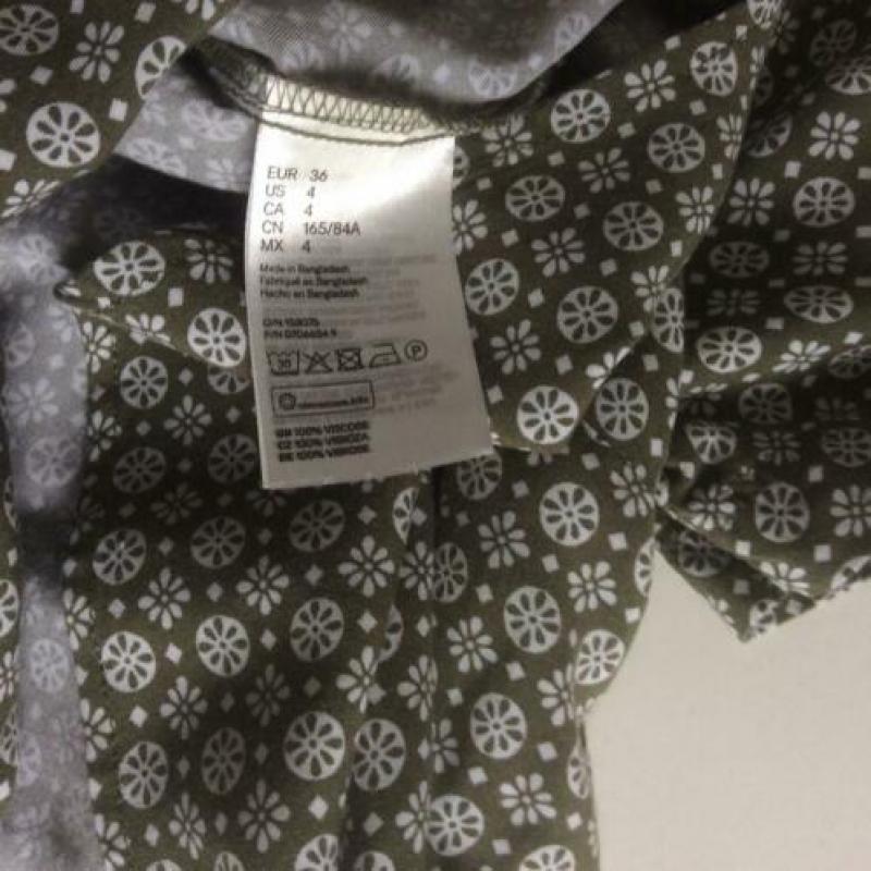 Groen jurkje van h&m maat 36 (viscose)