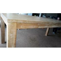 Massief eiken eettafel 184 bij 89 cm