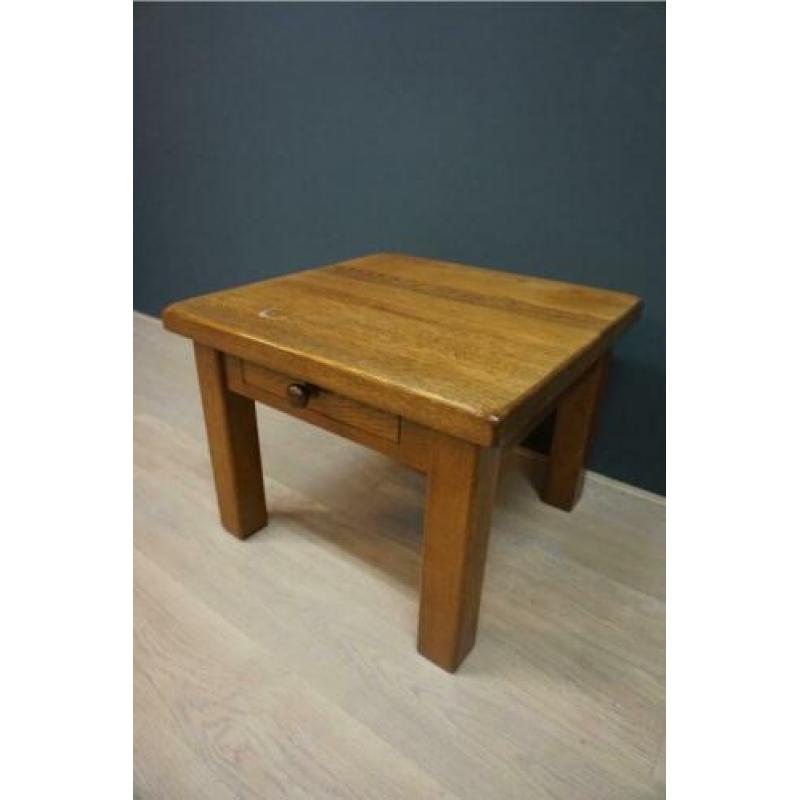 Houten salontafel met laden bijzet tafel