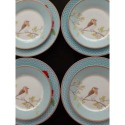 PIP Studio Ontbijtservies 4 personen in blauw roze khaki