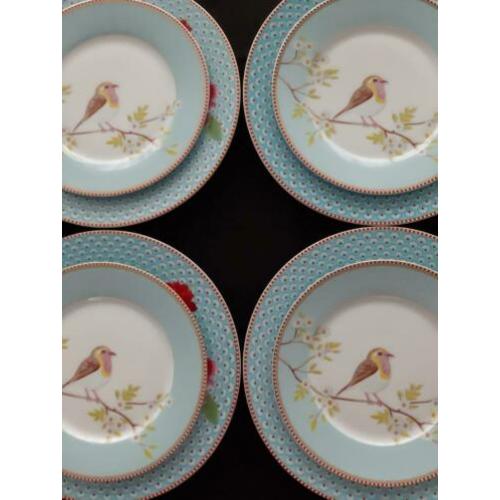 PIP Studio Ontbijtservies 4 personen in blauw roze khaki