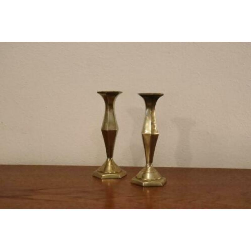 vintage hollywood regency messing kandelaar kandelaren koper