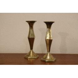 vintage hollywood regency messing kandelaar kandelaren koper