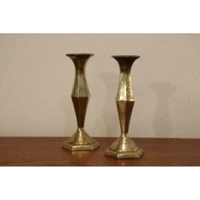 vintage hollywood regency messing kandelaar kandelaren koper