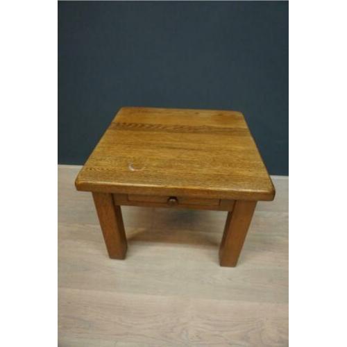 Houten salontafel met laden bijzet tafel