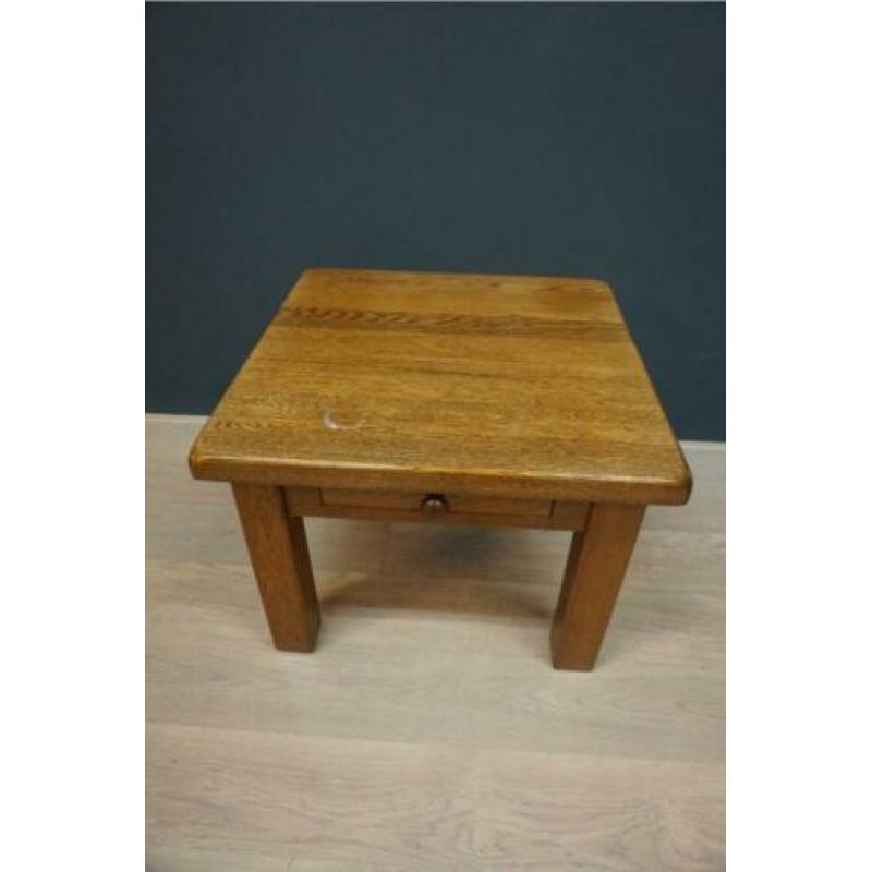 Houten salontafel met laden bijzet tafel