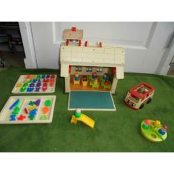 vintage fisher price 923,School met schoolbus,1969/1971 +pop