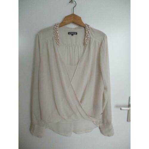 Superstar voile blouse met steentjes, maat 38, nieuw