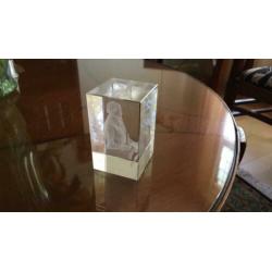Prachtige 3 d glazen kunstobject william shakespeare