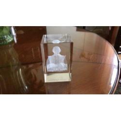 Prachtige 3 d glazen kunstobject william shakespeare
