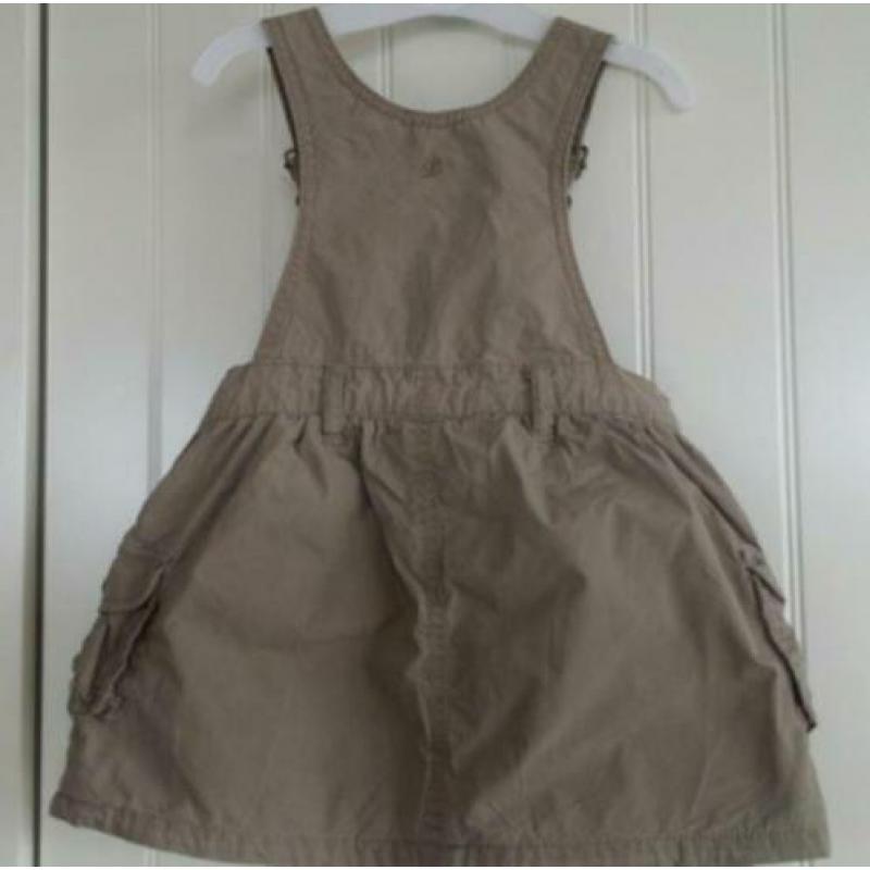 Leuke beige salopette jurk, mt.74