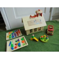 vintage fisher price 923,School met schoolbus,1969/1971 +pop