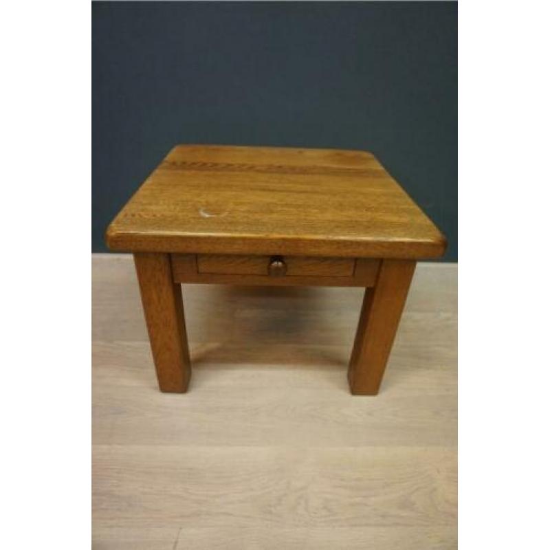 Houten salontafel met laden bijzet tafel