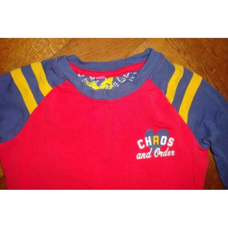 Chaos and Order jurkje rood geel blauw bloemetjes streep 122