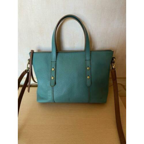 Fossil jenna satchel tas in teal green