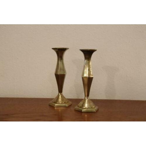 vintage hollywood regency messing kandelaar kandelaren koper