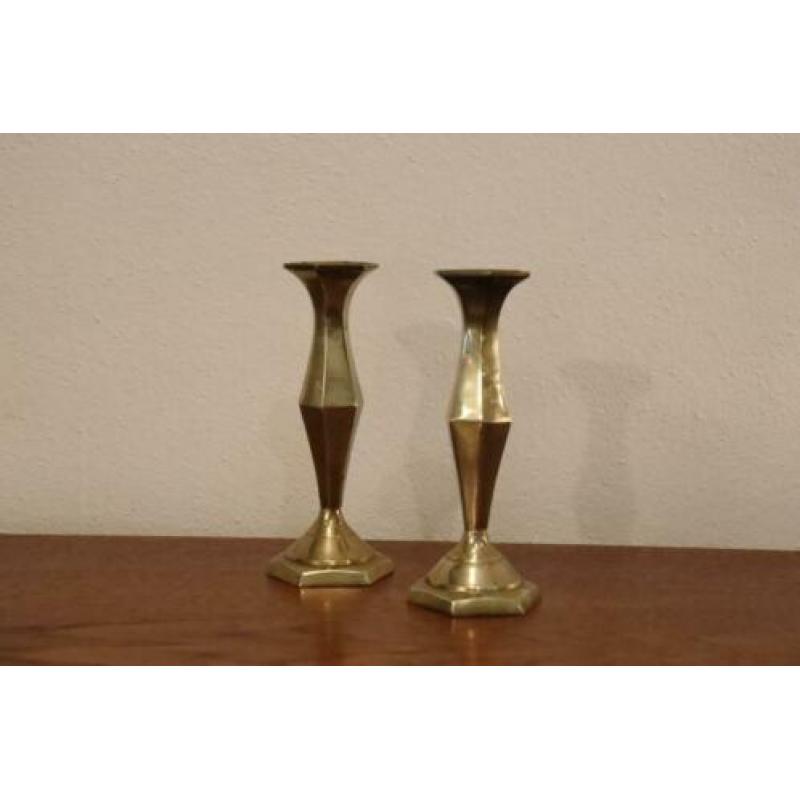 vintage hollywood regency messing kandelaar kandelaren koper