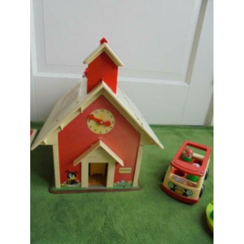 vintage fisher price 923,School met schoolbus,1969/1971 +pop