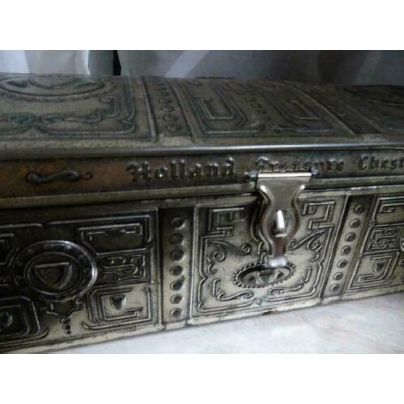 Vintage Tinnen SCHATKIST Blik HOLLAND TREASURE CHEST!