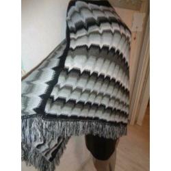 nieuwe poncho zwart grijs