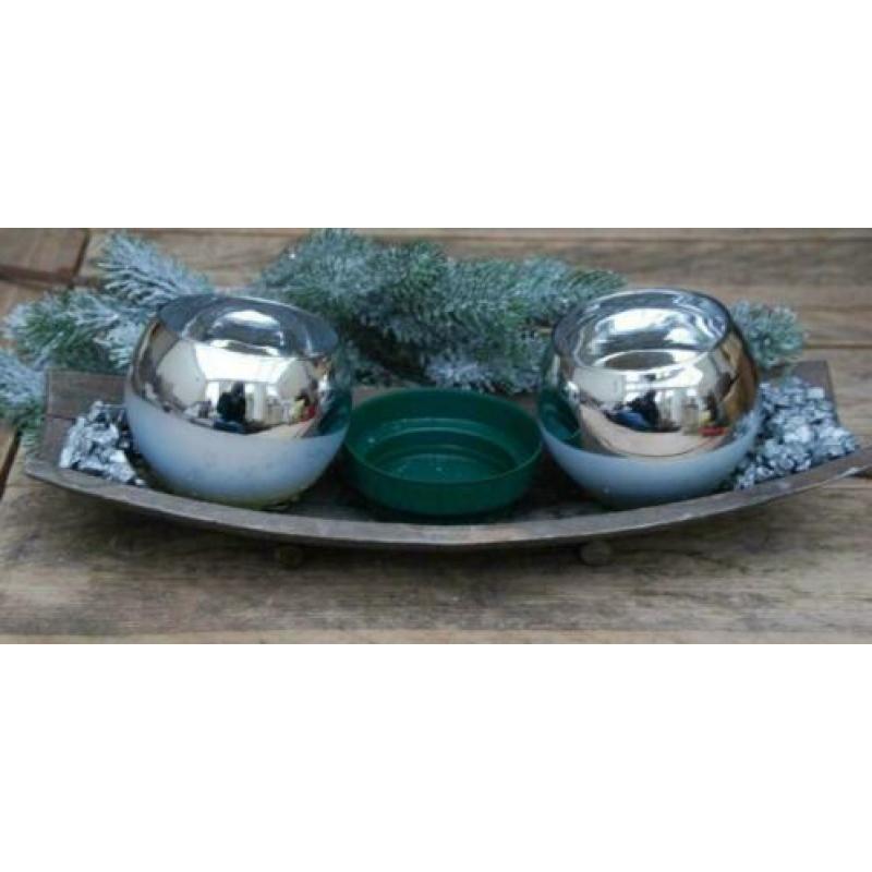 3 Potjes (plankje) voor kerststukje