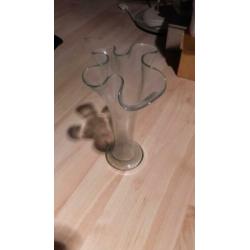 Glazen vouw vaas h=23cm