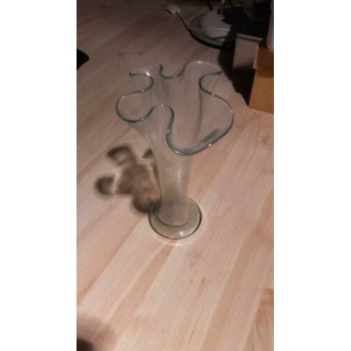Glazen vouw vaas h=23cm