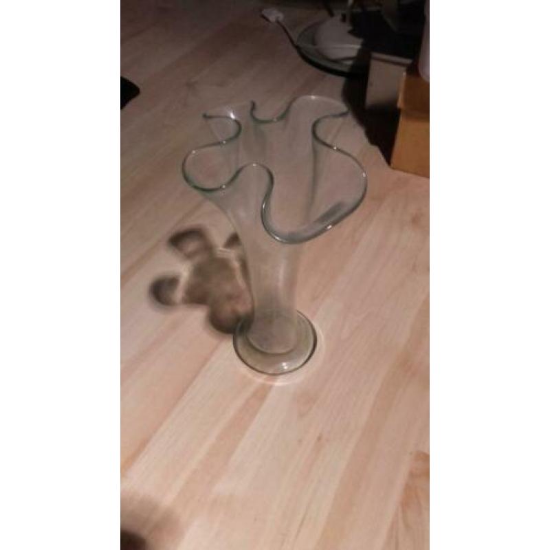 Glazen vouw vaas h=23cm