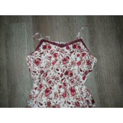 Maxi lange romantische rozen jurk maat M 38 40 ibiza bali