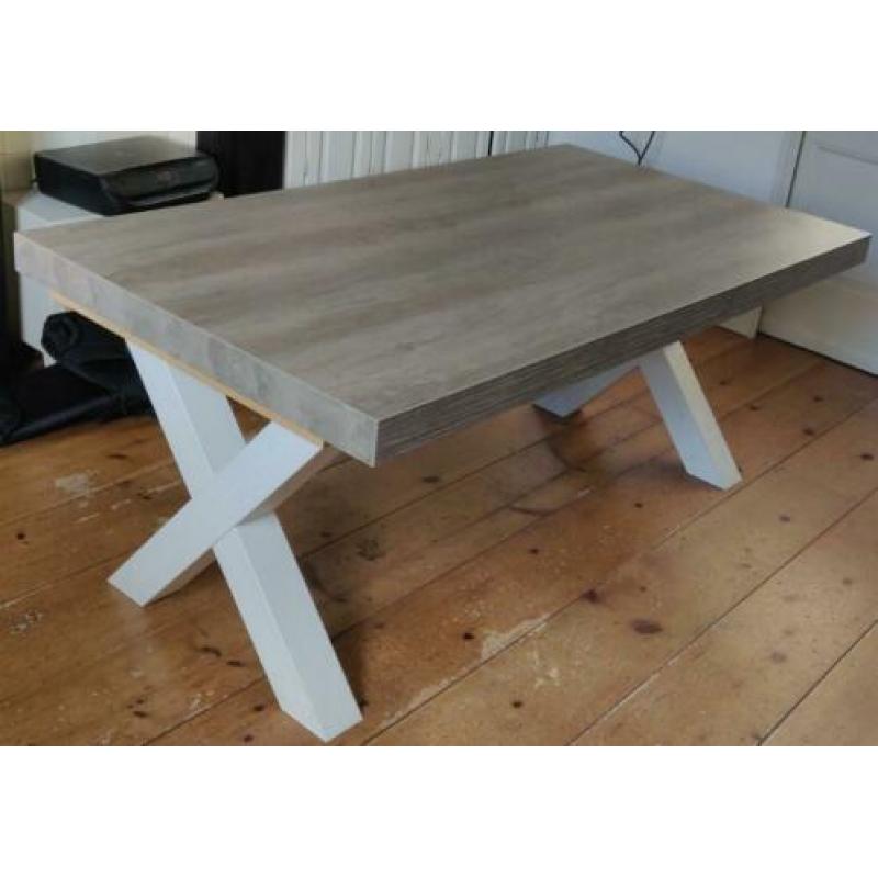 Landelijke tafel met kruispoot X poot 184 cm (Eettafel Lynn)