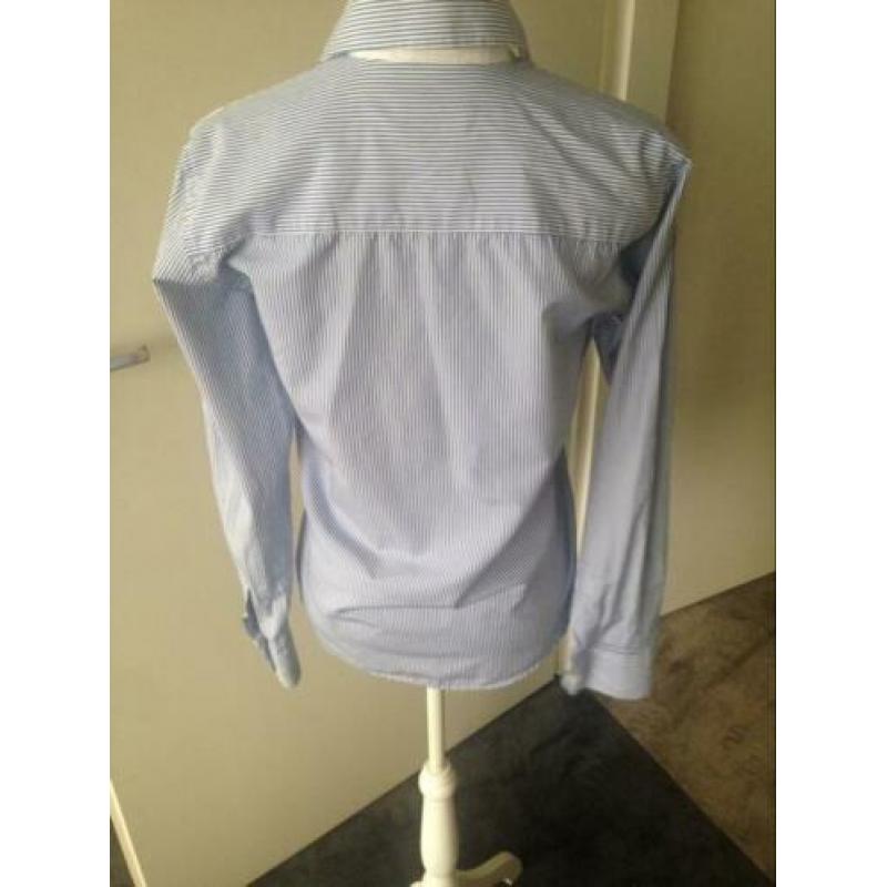 LA MARTINA blauw witte blouse maat S