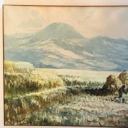 Schilderij indonesisch A. Aman sawa dorpelingen