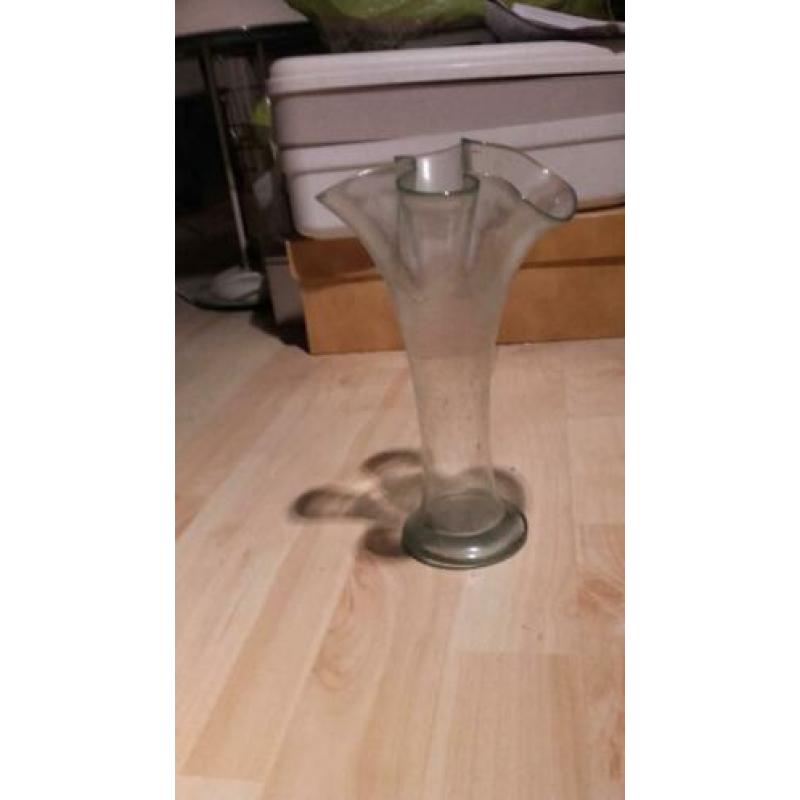Glazen vouw vaas h=23cm