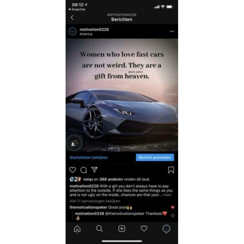 Motiverende pagina Instagram.