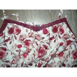 Maxi lange romantische rozen jurk maat M 38 40 ibiza bali