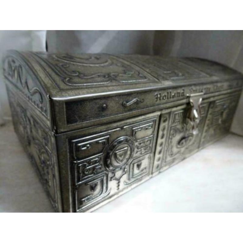 Vintage Tinnen SCHATKIST Blik HOLLAND TREASURE CHEST!