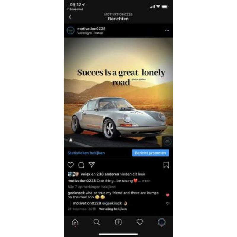 Motiverende pagina Instagram.