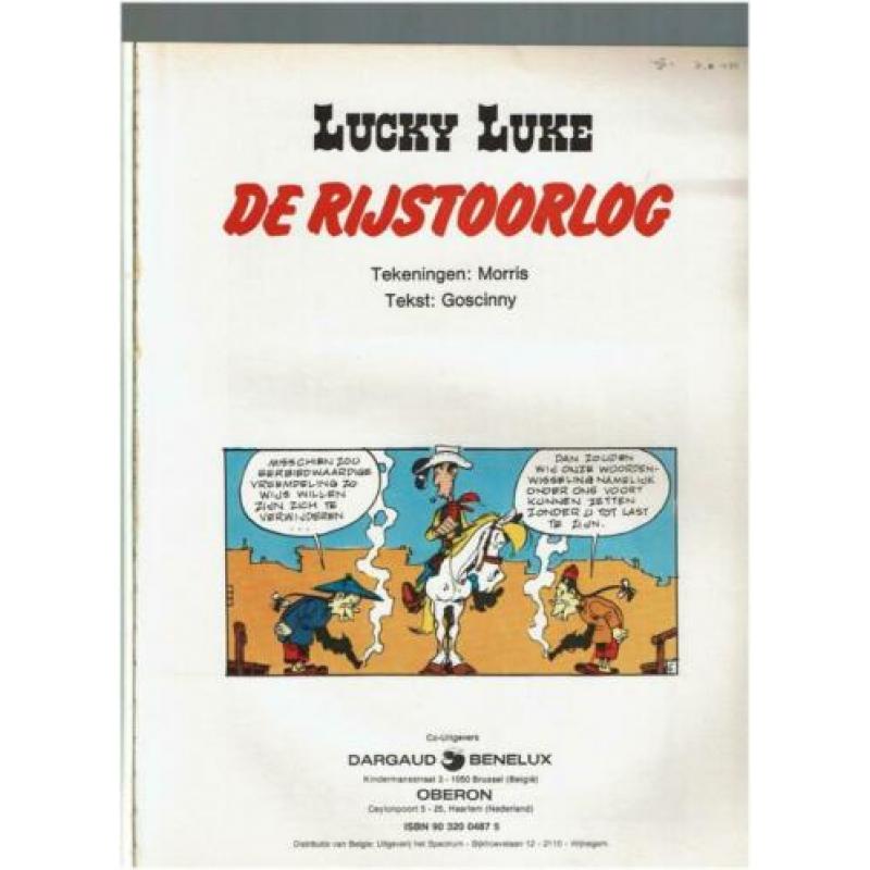Lucky Luke - 8 - de Rijstoorlog - 1981 - Uitg. Dargaud Benel