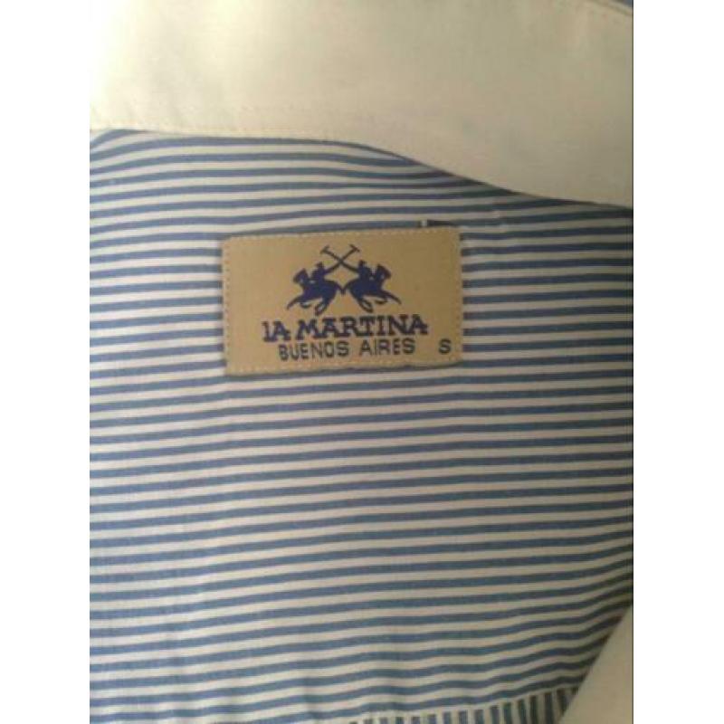 LA MARTINA blauw witte blouse maat S