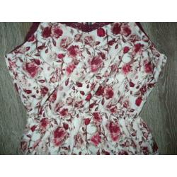 Maxi lange romantische rozen jurk maat M 38 40 ibiza bali