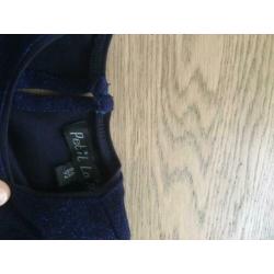 Supermooie nieuwe jurk Petit Louie blauw glitter 86 92